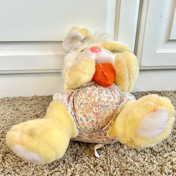 Vintage Liberty Bell Christmas Yellow Easter Bunny Rabbit Plush Stuffed Toy - Picture 8 of 14
